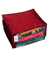 Kuber Industries Heavy Quilted Maroon Large Saree Cover Set of 2 Pcs (with Capacity of Upto 15 Sarees),Standard,KI0075196_1